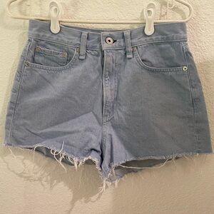 Rag & Bone Blue Jean Shorts High-Waisted Frayed Hem